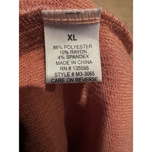 Cure sweater with rhinestones salmon XL Top 3/4 Length Sleeves Top Cute! - Picture 4 of 5